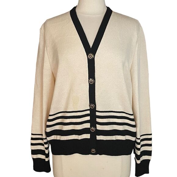 St John Collection Sz L Vintage 90ties By Marie Gray Button-Up Cardigan Sweater - Picture 1 of 16